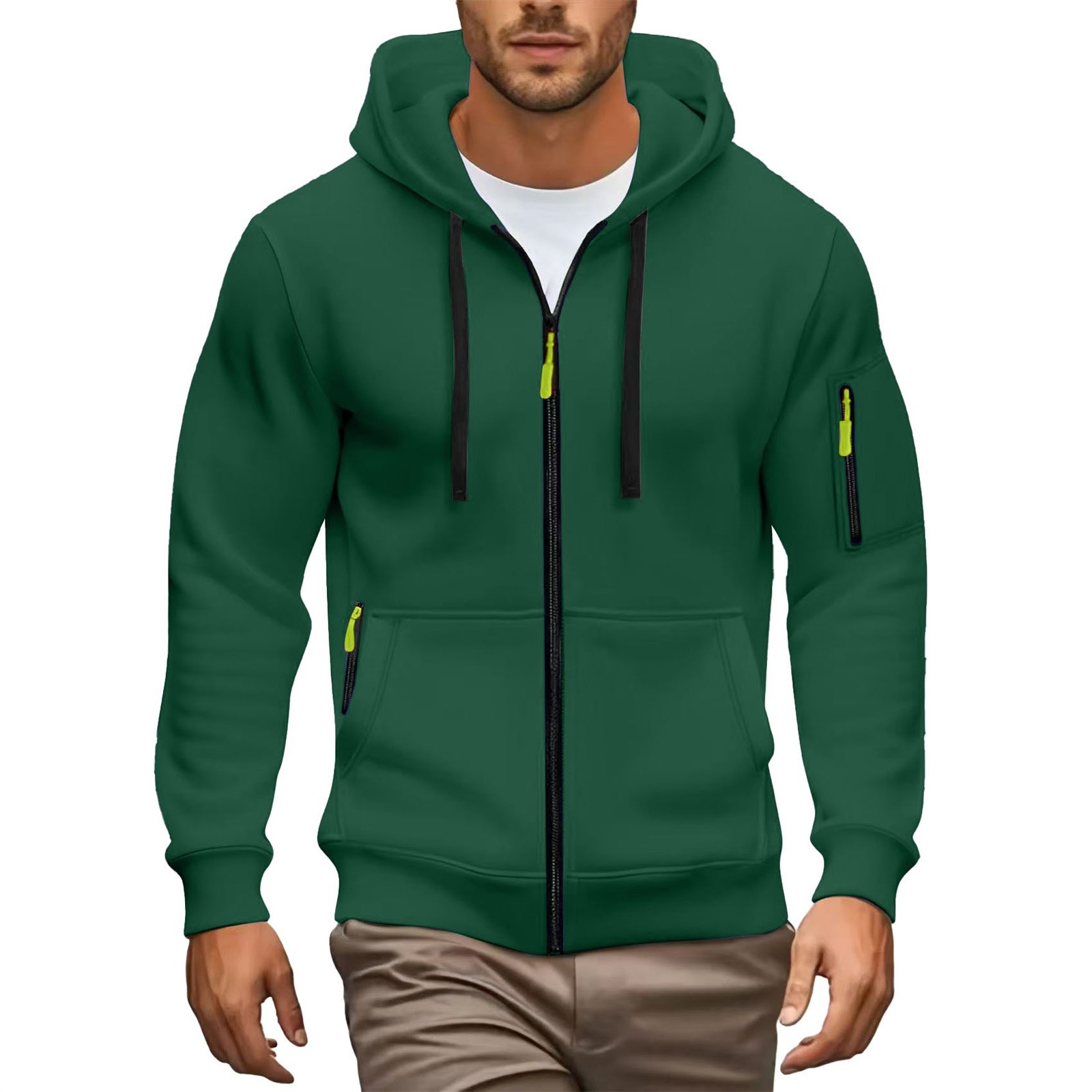 Free Shipping 2026 new men's hoodie hooded zipper cardigan men's sports and leisure coat hot sale size s-3xl