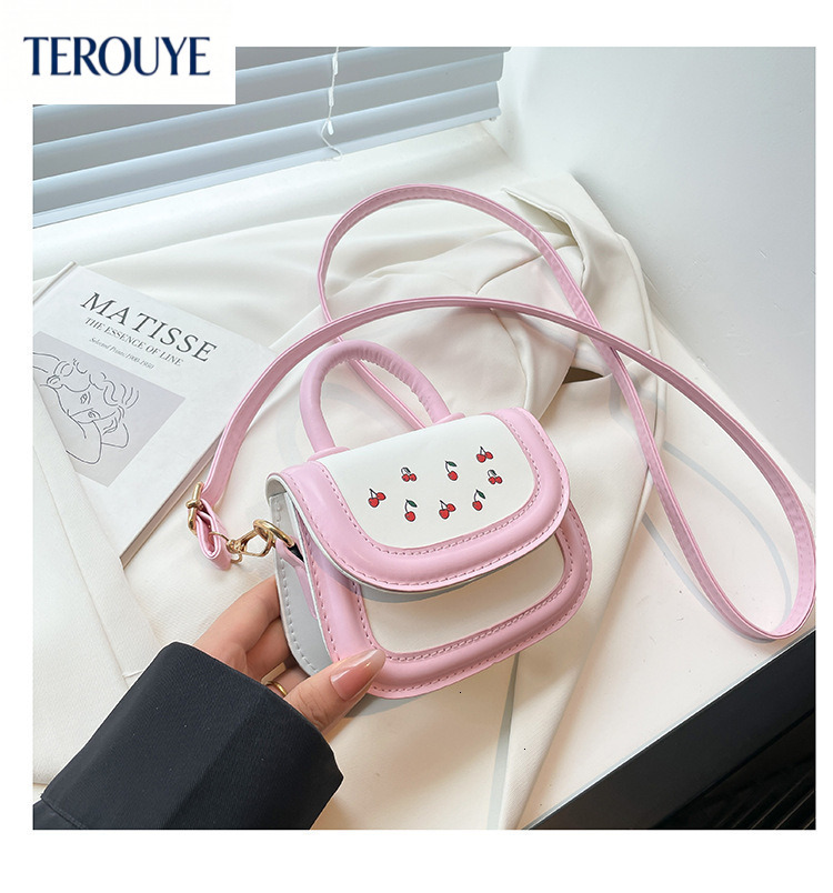 TEROUYE Autumn/Winter New Lychee bag Pattern Fashion Versatile Cute Cartoon Style Small Square Bag Women's Shoulder Bag