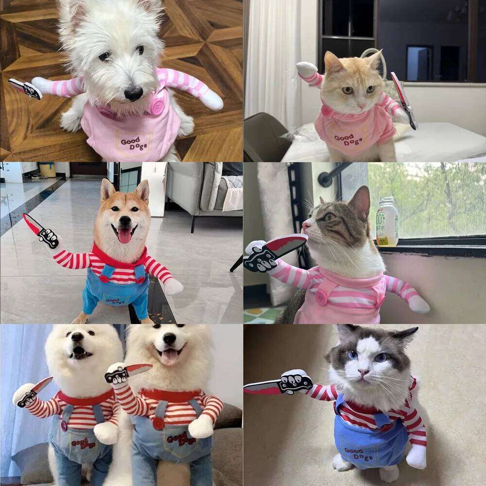 Halloween Pet Dog Cosplay Costume Funny Puppy Party Dress Up Outfits For Small Medium Dogs Cats Cute Kitten Clothing Pug Jacket XJ260127