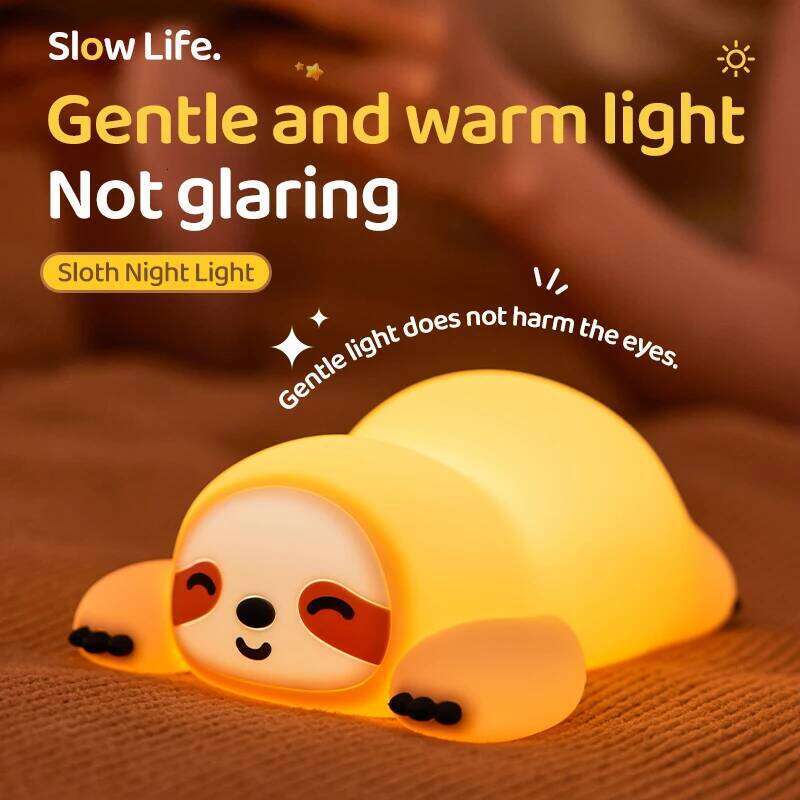 Kids Night Light | Cute Sloth Animal LED Touch Lamp USB Rechargeable Dimmable with 30-Min Timer Portable Bedside Decor Gift Z260127