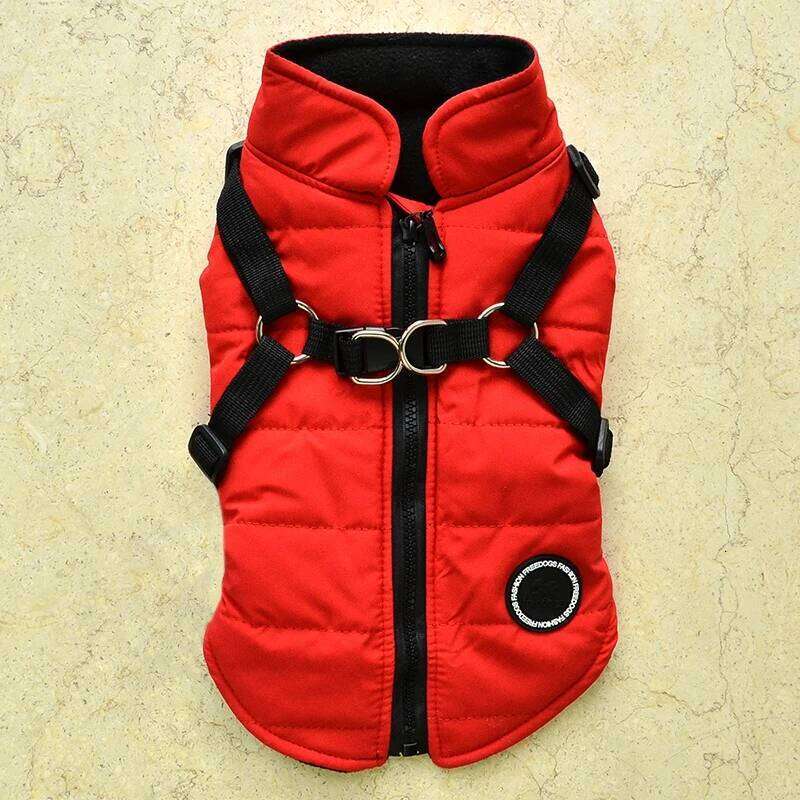 Jacket With Harness Winter Warm Clothes Waterproof Small Dog Coat Puppy Pet Clothing Chihuahua French Bulldog Outfit XJ260127