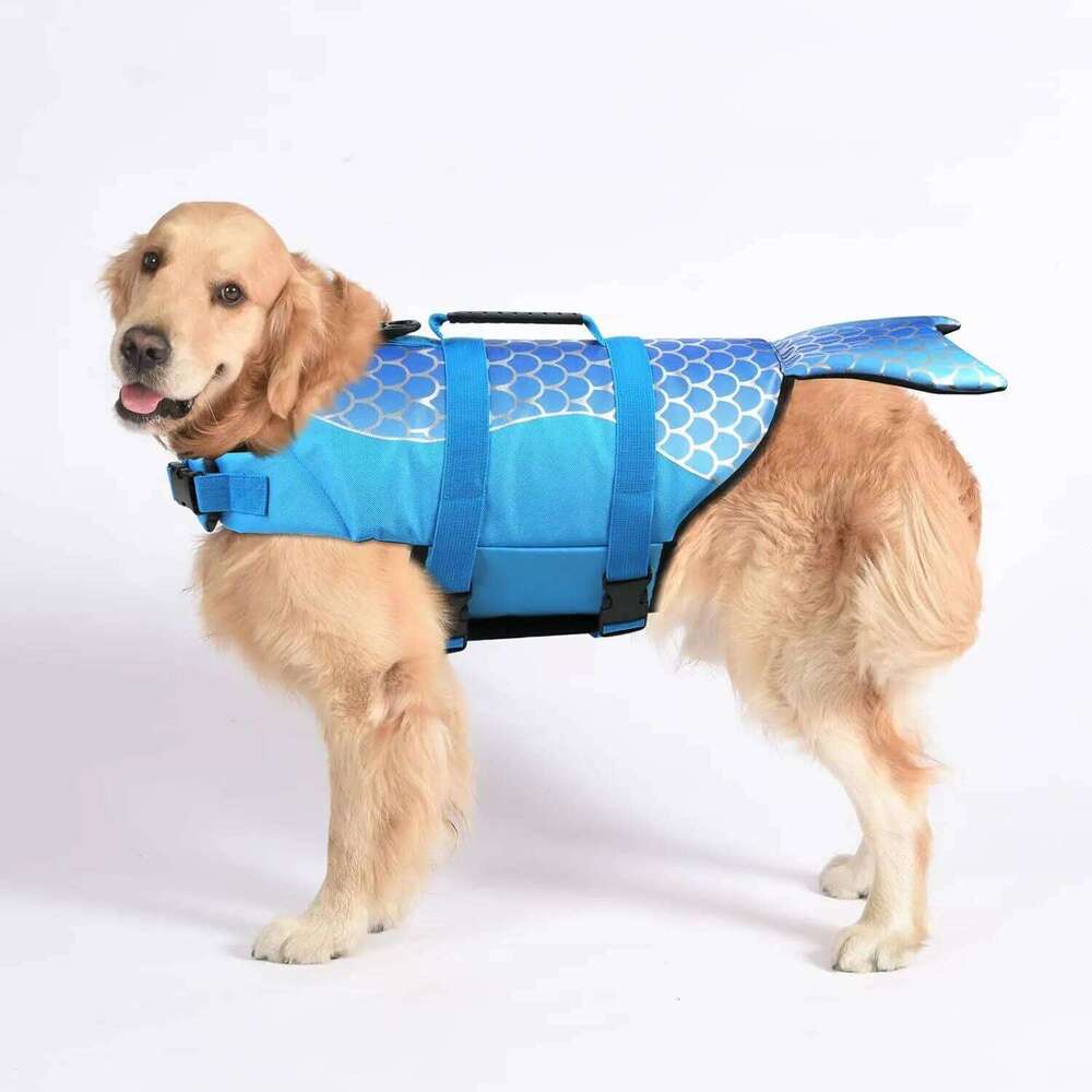 Lifevest Super Buoyancy Mermaid Shark Dog Life Jacket for Small Large Dogs Reflective Safe Puppy Swimsuit with Handle XJ260127