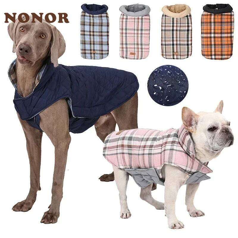 NONOR Winter Jacket Waterproof Cozy Clothes for Medium Large Dogs Warm Dog Coat French Bulldog Labrador Costume XJ260127