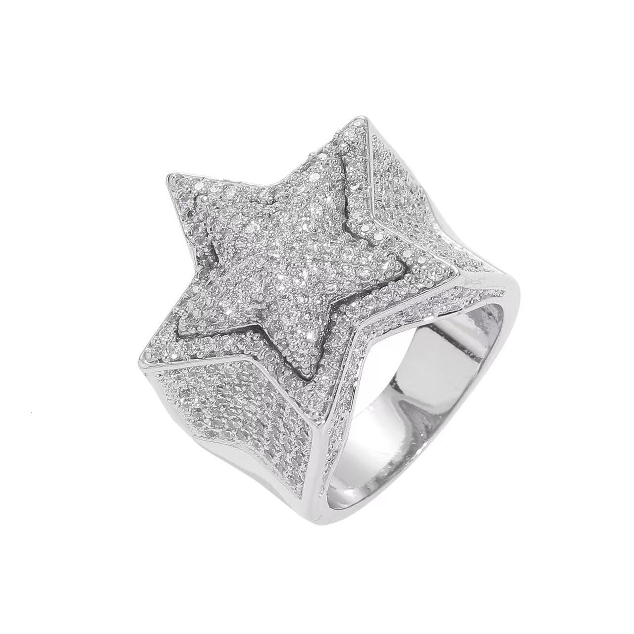 Custom Iced Out VVS Moissanite Baguette Diamond Hip Hop Ring Single Initial Letter 925 Silver for Men Jewelry