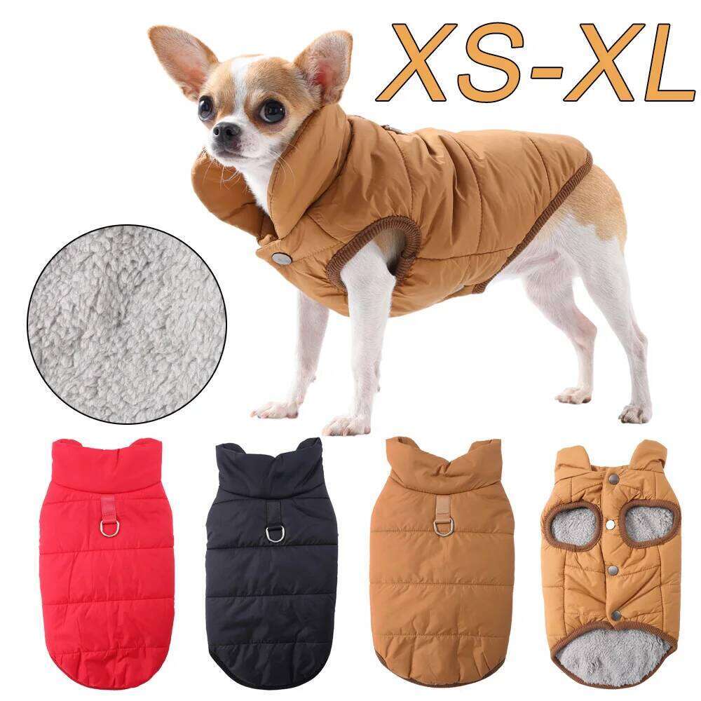 Autumn Winter Dog Clothes For Small Medium Dogs Cats Puppy Jacket With D-ring Warm Cat Coat Chihuahua Bulldog Pug Pet Overalls XJ260127