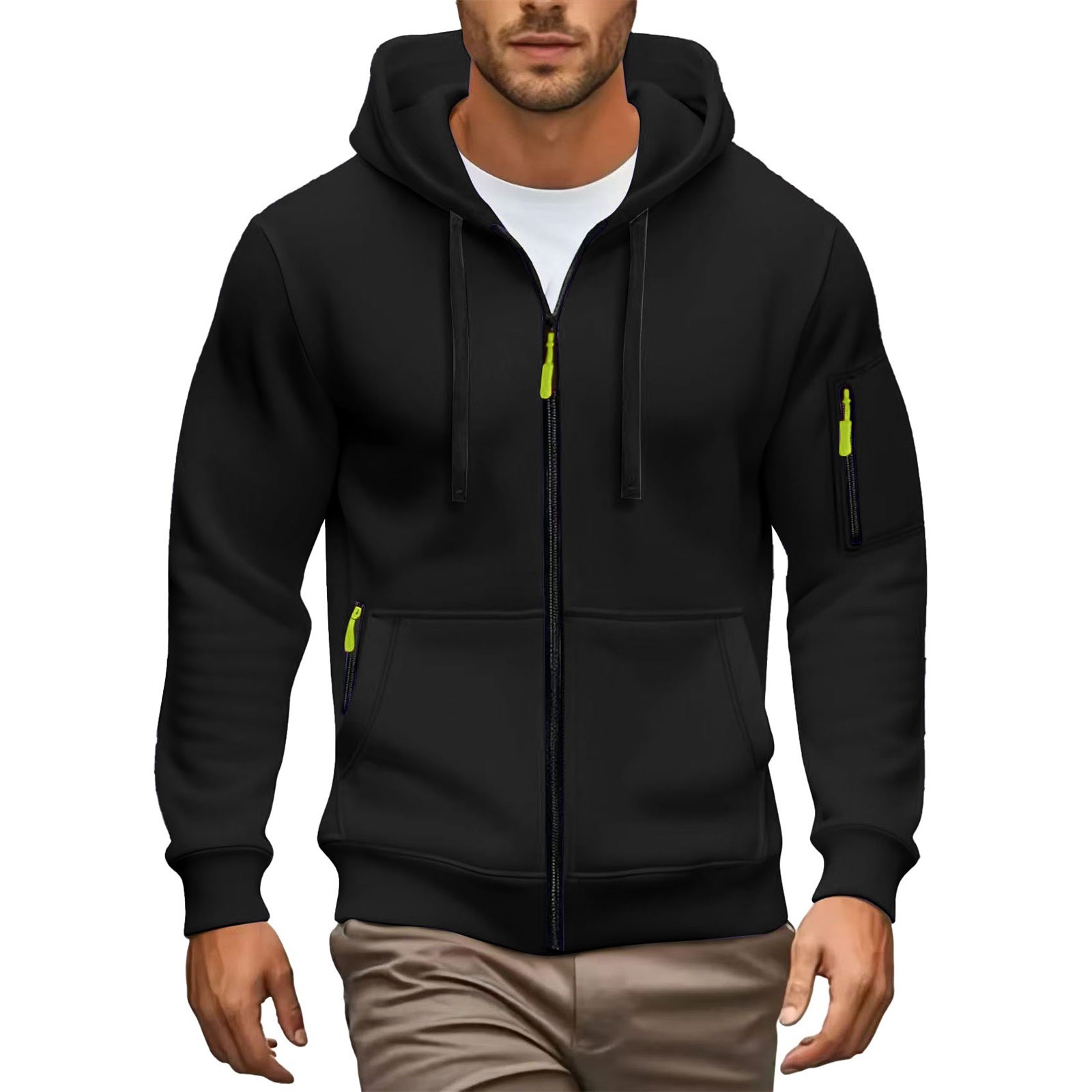 Free Shipping 2026 new men's hoodie hooded zipper cardigan men's sports and leisure coat hot sale size s-3xl
