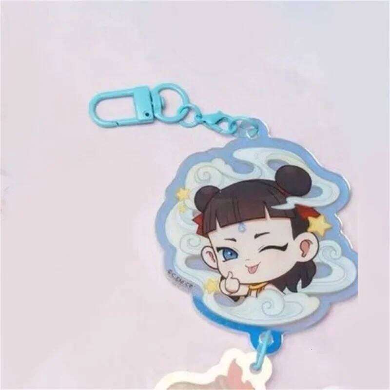 New Nezha: Devil Child's Sea 2 Cartoon Star Bell KeyChain Anime Acrylic llaveros Gifts School Bag Pendant Keyring accessories S260126