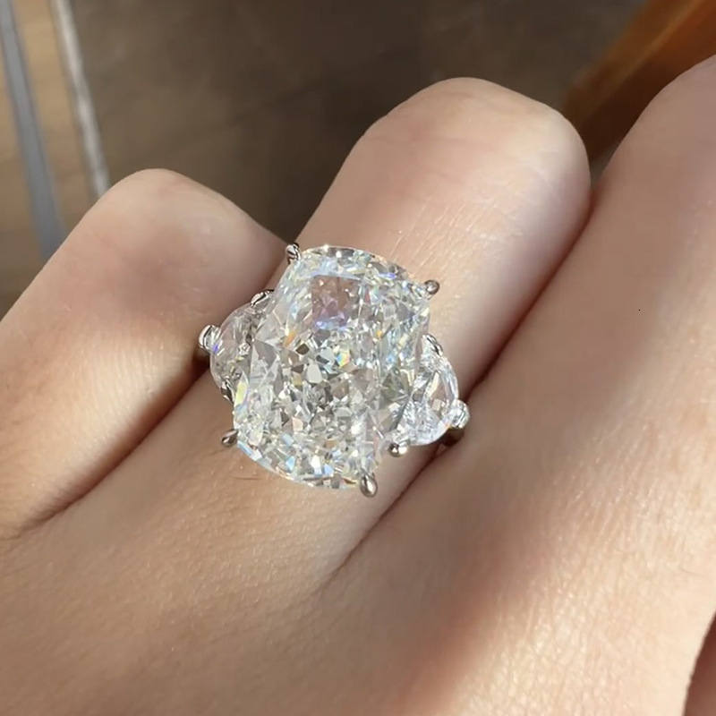 Longlong Gold Jewelry New S925 Silver 913 White G Color Egg High Carbon Diamond Ring Fashion Simple Ring 241216