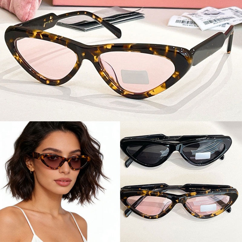 MUB11 Fashion Women Triangle Sunglasses Womens Party Sunglasses Designer Acetate Frame Glasses UV400 Protective Pink Nylon Lens Glasses