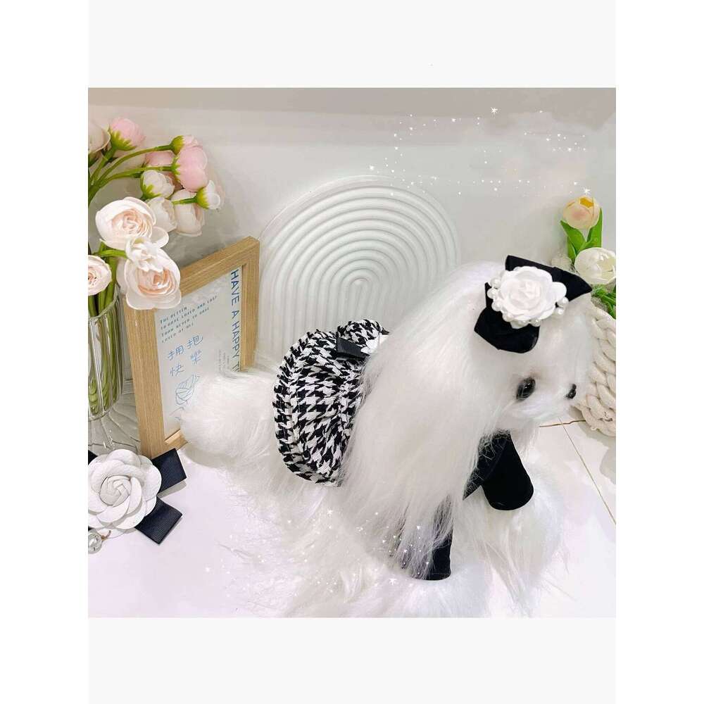 Classic Camellia Pet Coat Luxurious Brand Warm Dog Dress