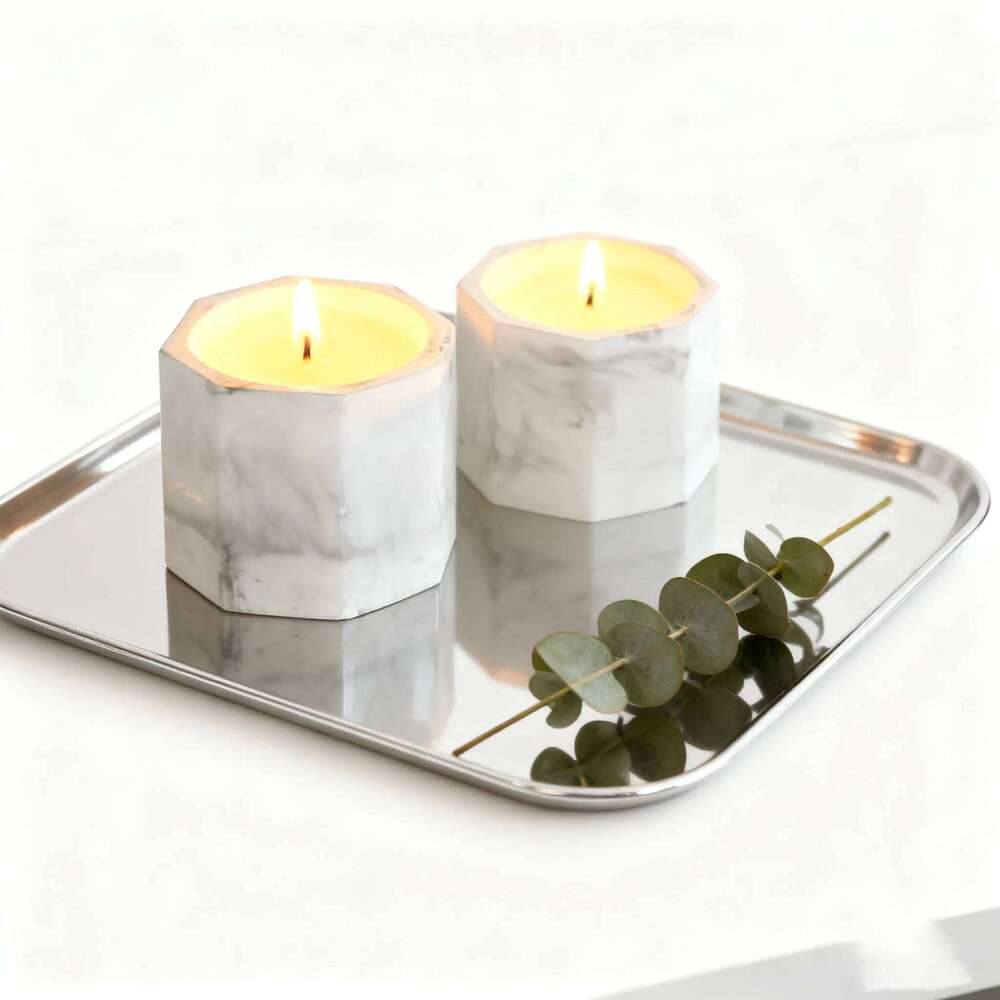 Soy Wax Scented Marble Design Smokeless Aromatherapy Jar Candle, Home Decor Relaxing Gifts for Wedding Birthday Valentin Y260127