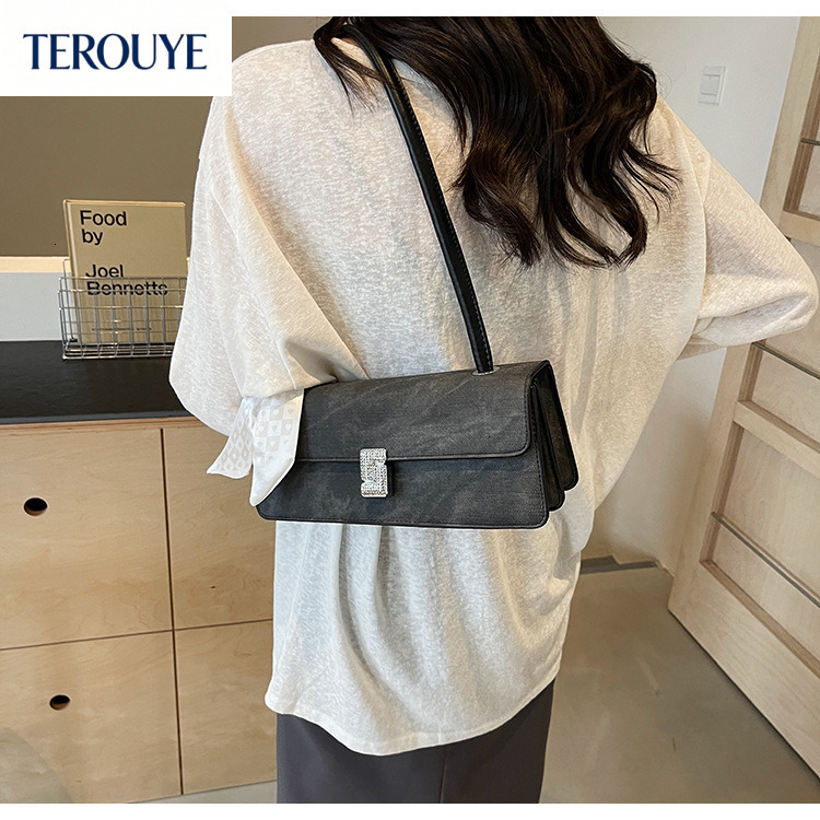 TEROUYE bag autumn and winter new French fashion niche design armpit bag trend light luxury elegant style bag handbag rectangular bag