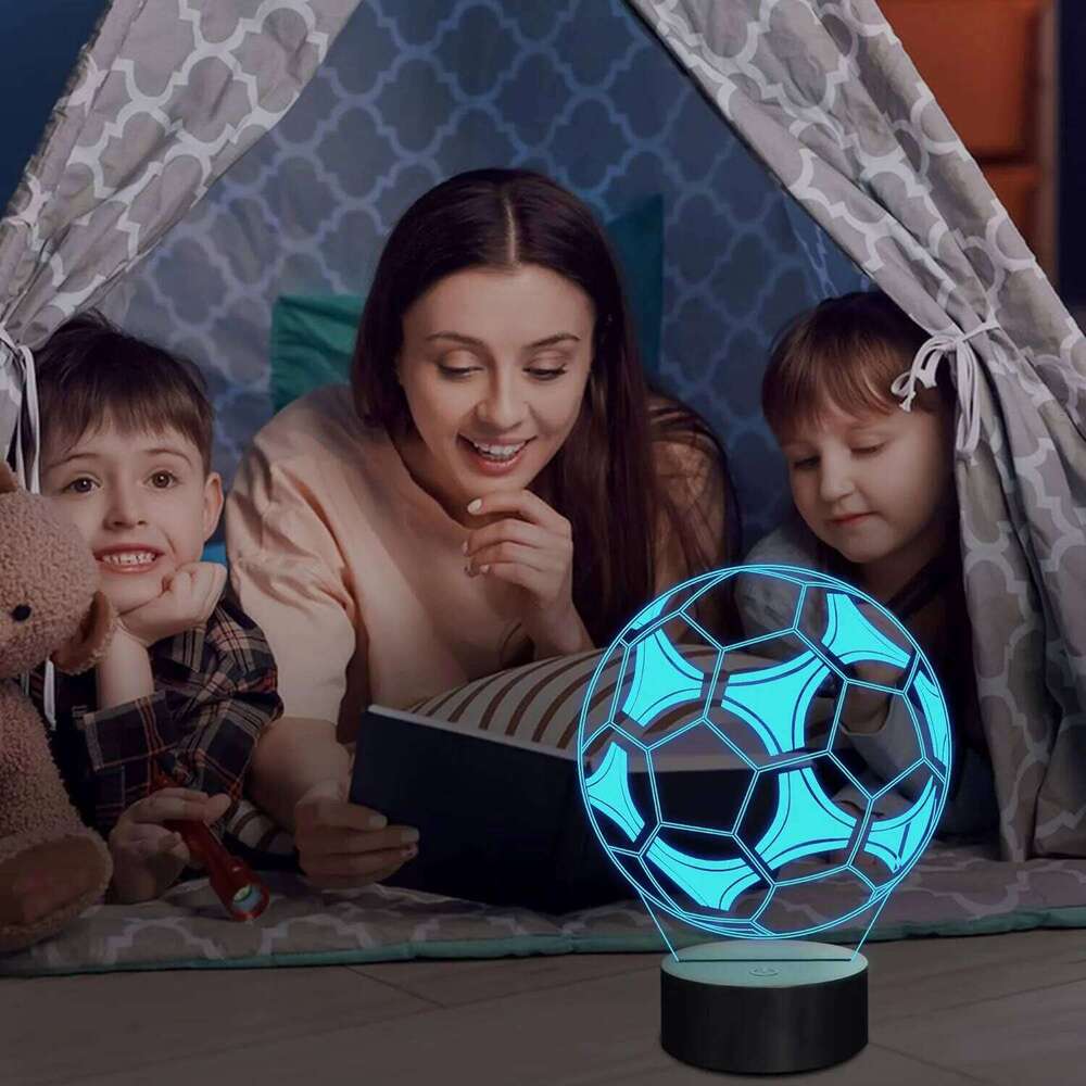 3D Football Illusion Lamp with 16 Color Changing Sport Night Light for Men Teenagers Kids - Unique Birthday Gift Idea Z260127