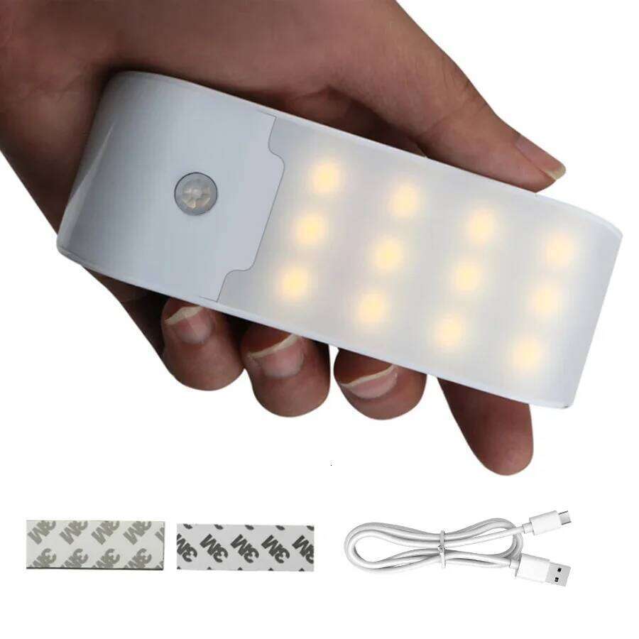 Motion Sensor LED Night Light Rechargeable Human Body Induction Magnetic Cabinet Lamp For Bedroom Wardrobe Closet Kitchen Stairs Z260127