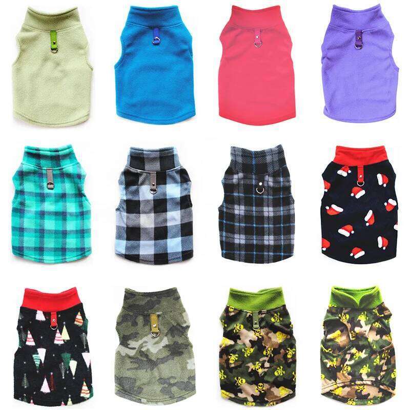 Warm Clothes Vest for Dog Puppy Fleece Clothing Soft Plaid Costume Doggy Autumn Winter Animal Pet Jacket Coat XJ260127