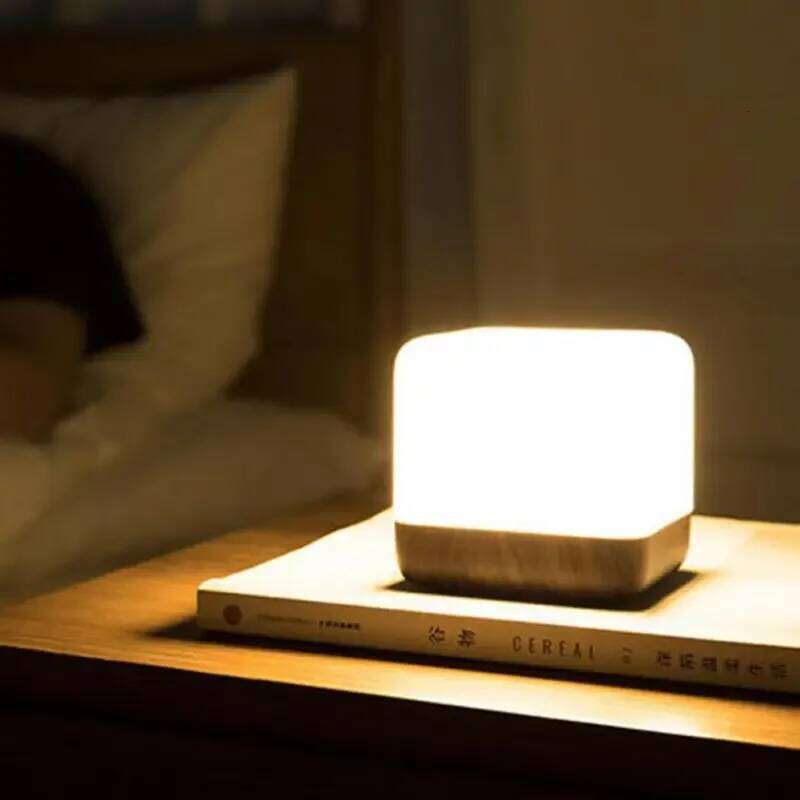 Flip Timing LED Square Nightlight Bedroom Night Table Floor Energy Saving Bedside Lamp Home Decor Decorative Luminaire Z260127