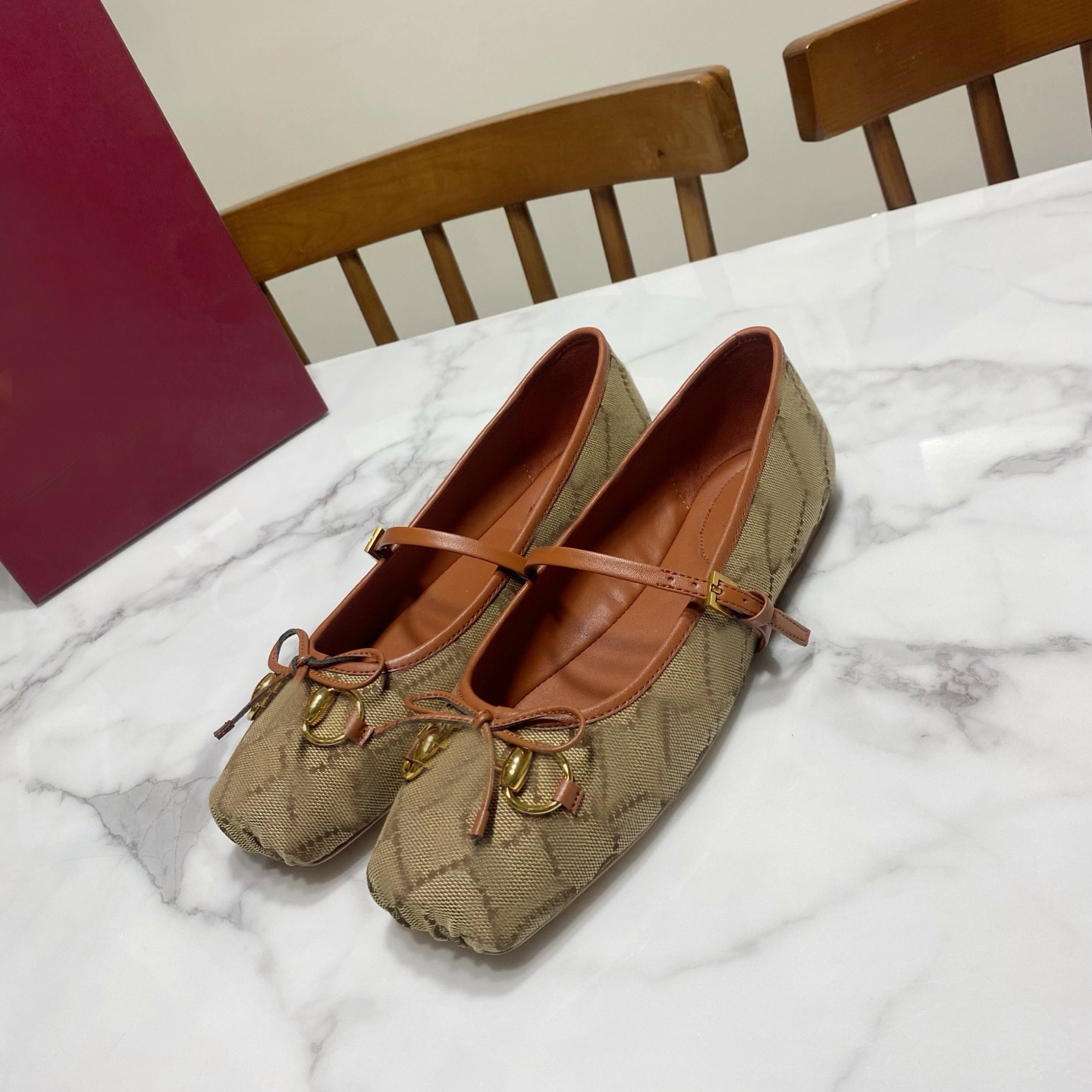 designer Shoes Classic Women with Double Ballet flats luxury canvas leather satin crystal Patchwork Bow Toes Pig Nose Square Head casual ballerinas Mules slippers