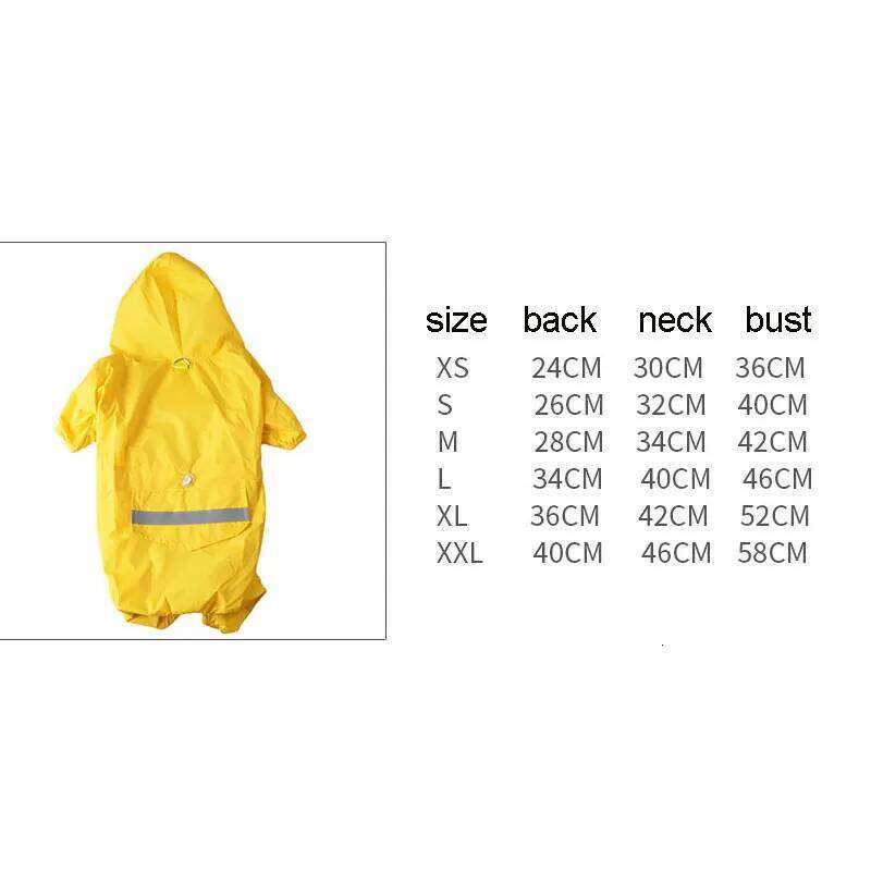 Dog Raincoat Outdoor Puppy Pet Rainwear Reflective Hooded Waterproof Jacket for Dogs Cats Apparel Clothes Supplies XJ260127