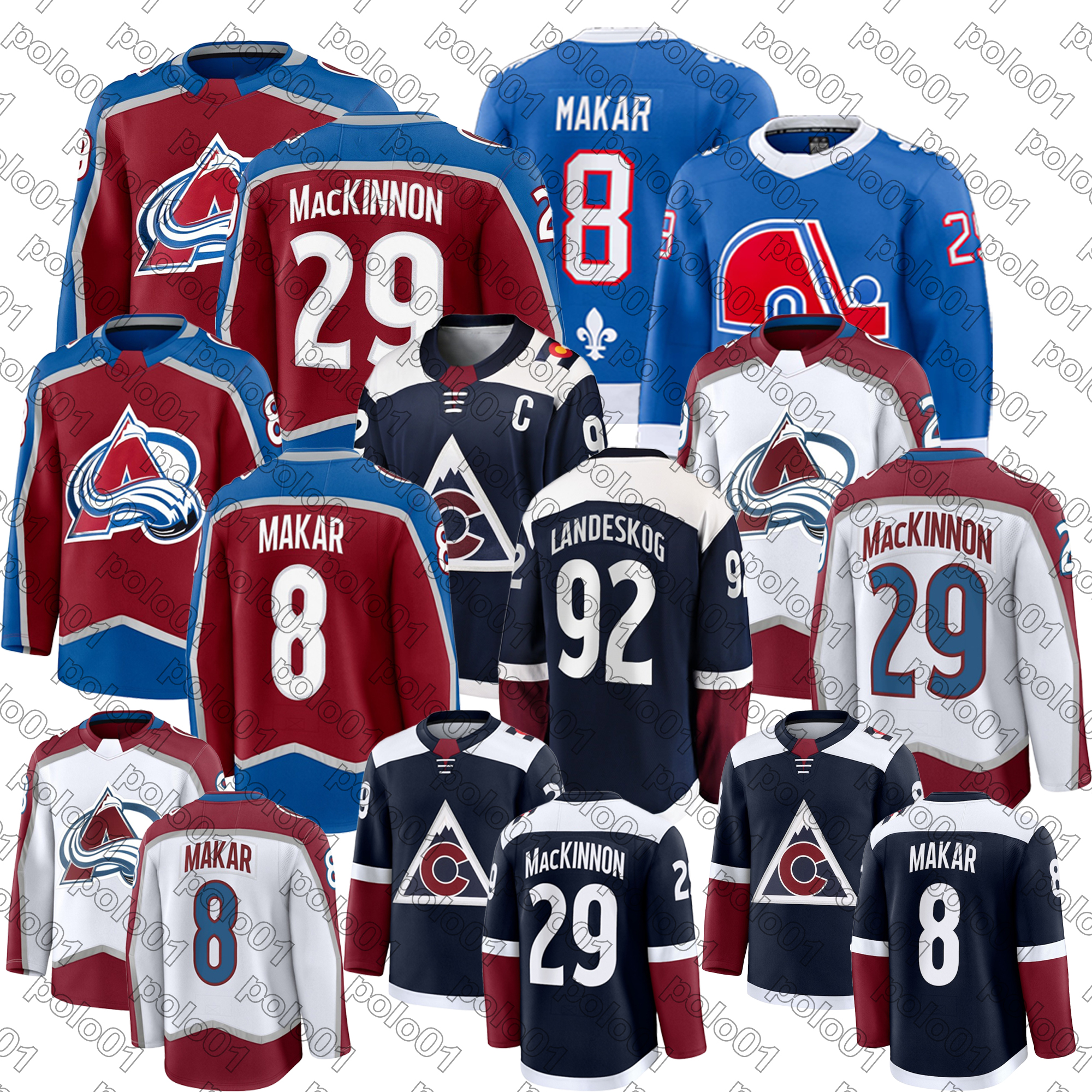 Custom 29 Nathan MacKinnon New version season hockey Jersey 8 Cale Makar Mikko Rantanen Gabriel Landeskog Devon Toews Ross Colton Colorado Player Jerseys