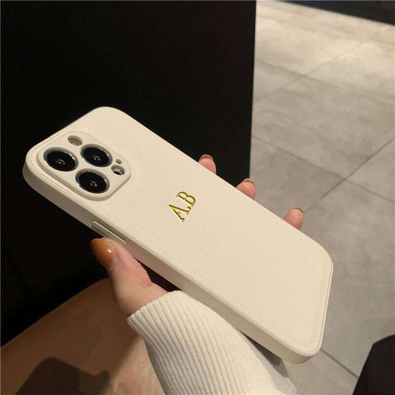 Personalized Phone Case For iPhone 17 16 15 14 13 12 11 Pro Max Plus 17Air Luxury PU Leather Customized Initials Name Gift Cover 26H0127
