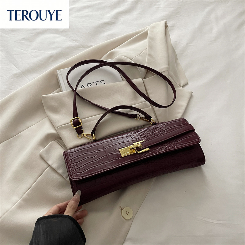 TEROUYE Korean style niche casual style women's handbag autumn and winter new fashion rectangular bag texture retro luxury