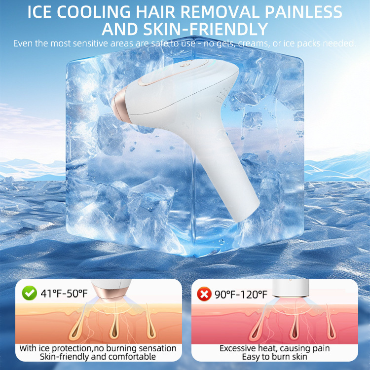 Handheld Freezing Point Hair Removal 3-in-1 with Replaceable Heads Strong Pulse Portable Freezing Point Painless Hair Removal Device250814