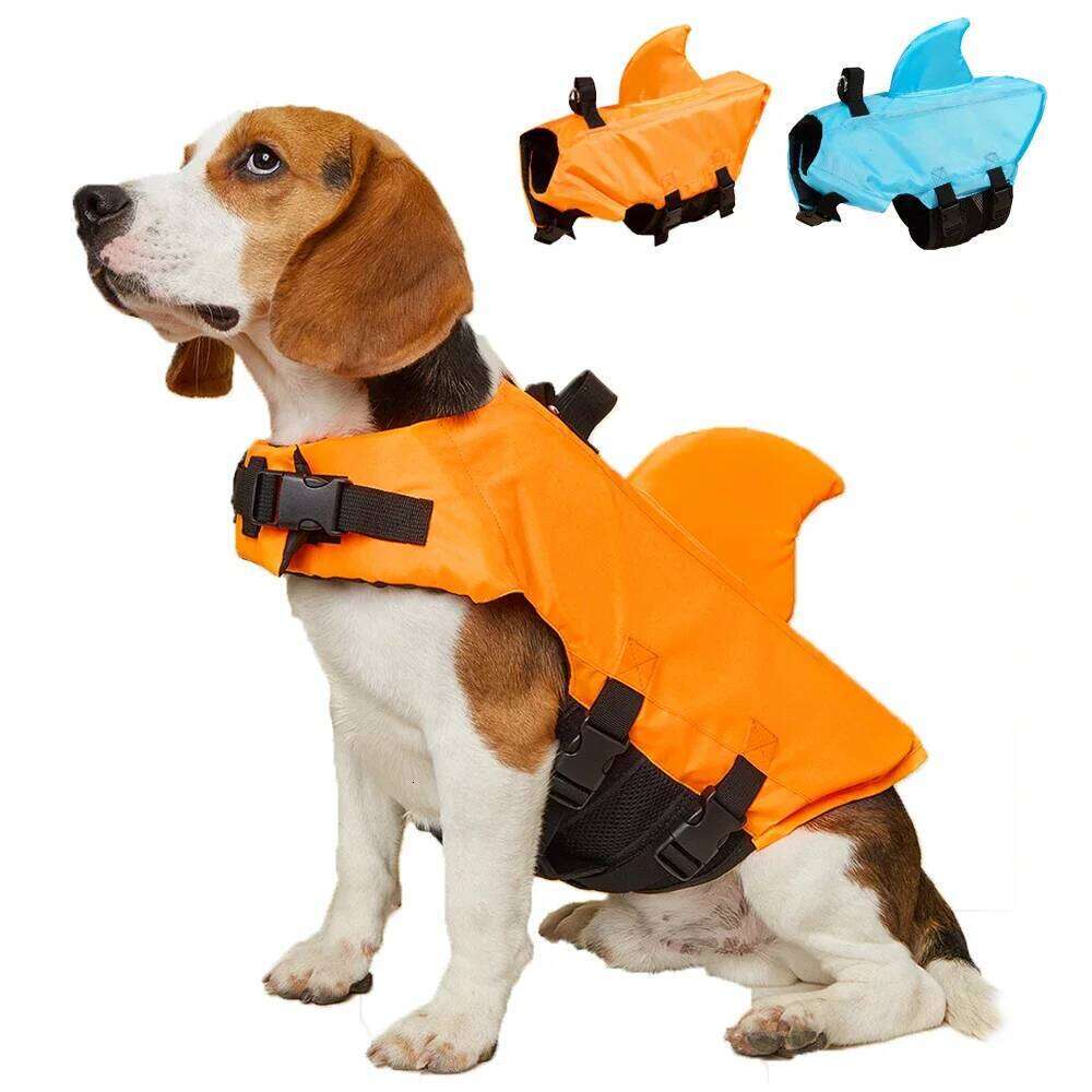 Shark Fin Dog Life Jacket Enhanced Buoyancy Small Swimming Clothes Safety Vest with Handle for Dogs Surfing XJ260127