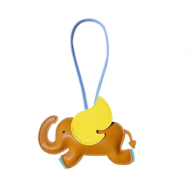 H Brand Little Flying Angel Bag Charm PU Leather Cute Elephant Car Pendant Keychain Factory Wholesale S260126