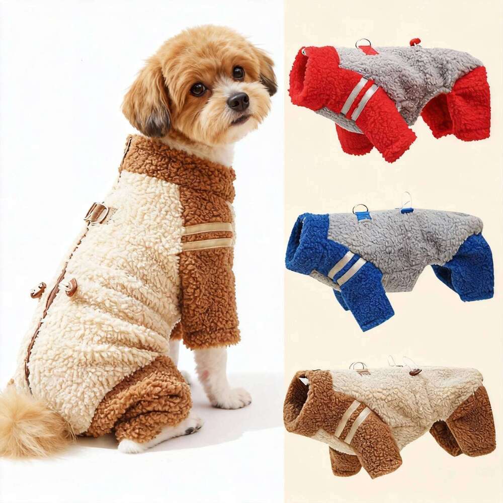 Trendy Back Closure Dog Jacket, Stylish Pet Coat for Winter, Warm Zip Up Puppy Cat Clothes, Fashionable Outdoor Apparel XJ260127