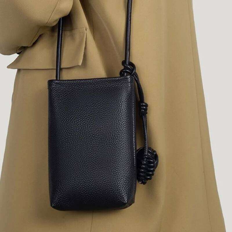 Wholesale leather versatile crossbody small shoulder simple texture phone bag for women fresh
