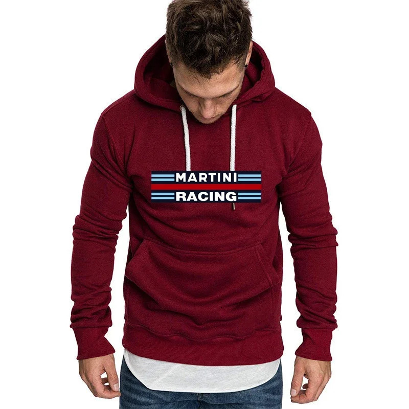 Mens Martini Racing Print Hoodie Unisex Fleece Pullover Clothing AutumnWinter HighQuality Casual Streetwear 260127
