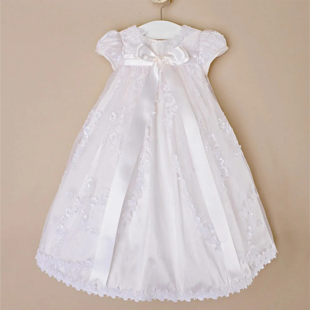 Vintage Embroidery Baby Girl Baptism Dress 1st Year Birthday Party Wedding Christening Gown Infant Toddler Clothing 3 pcs Set 260124