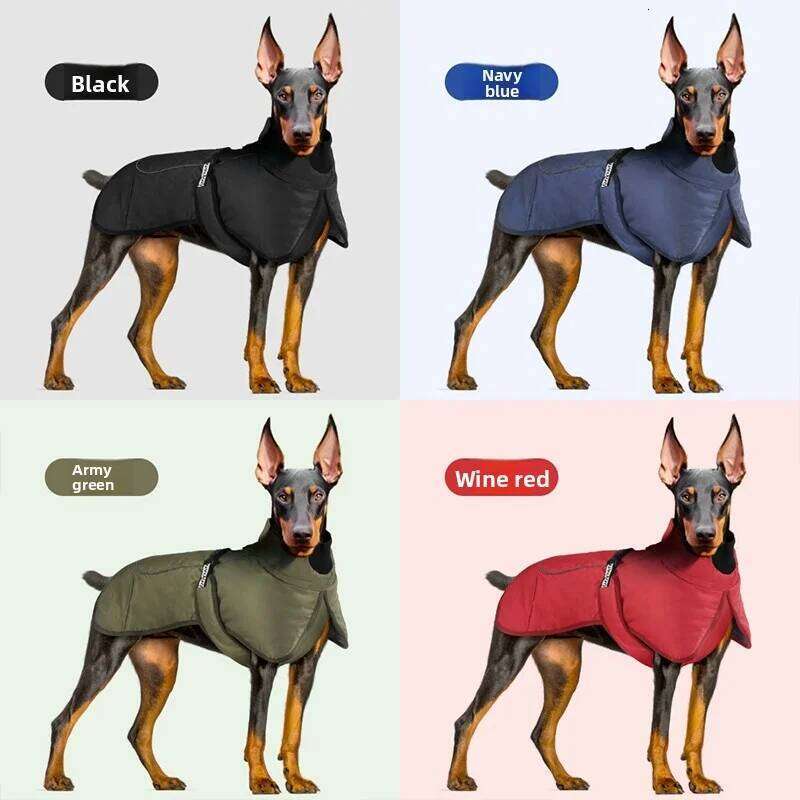 Thick Warm Reflective Clothing Medium Large Windproof Winter Dog Jacket Cold Proof Back Protection Fleece Pet Coat XJ260127