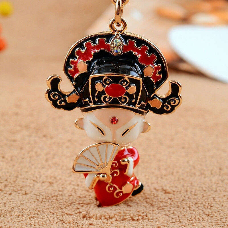 National Essence Opera Huadan Wusheng Car Women's Bag Pendant Keychain Creative Inlaid Diamond Gift Wholesale S260126