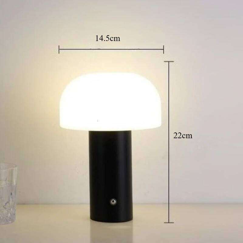 Mushroom Nordic Bedside Night Light Charging Table Lamp 3-colors Dimming Romantic Lighting for Bedroom Bar Restaurant Z260127