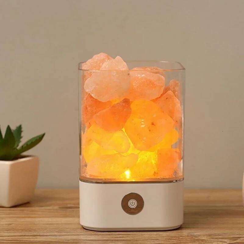 Usb Power Supply Natural Himalayan Salt Lamp Unique Crystal Salts Night Light Home Bedroom Lighting Decor Crafts 7 Color Lights Z260127