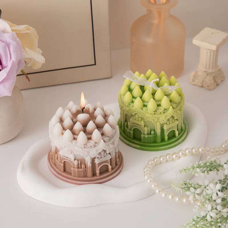 Castle Shaped Scented Home Decorative Personalized Smokeless Candles, Gift Set for Guests Y260127