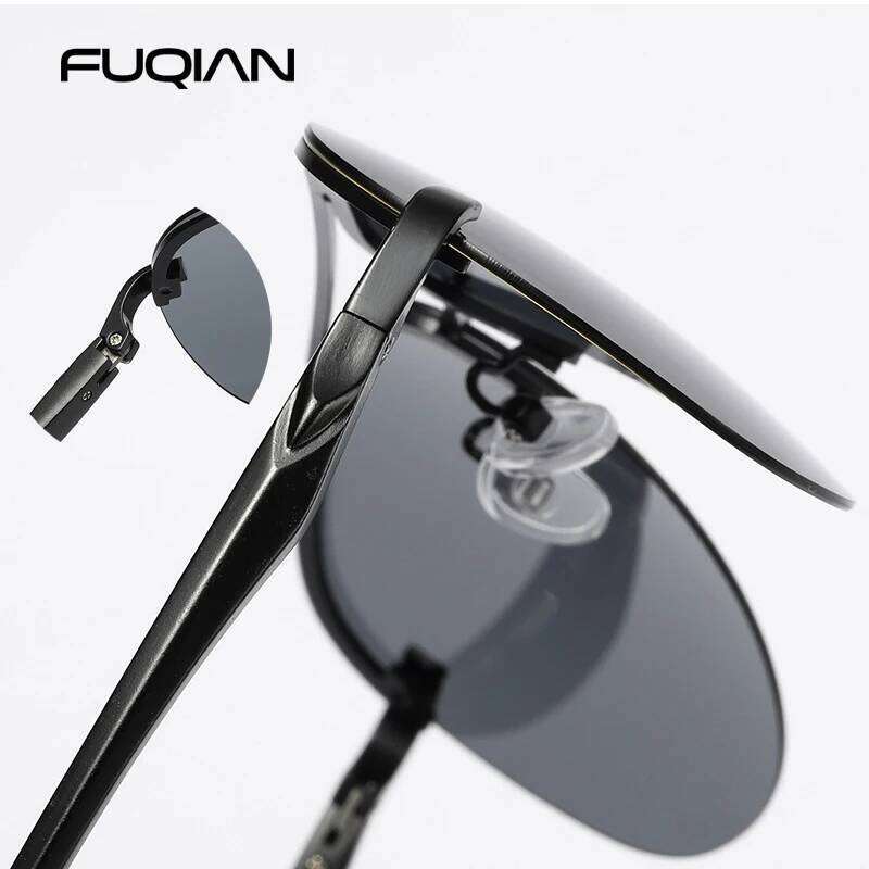 Fashion Rimless Pilot Polarized Sunglasses Men Women High Quality Aluminum Magnesium Sun Glasses Male Classic Driving Shades Z260127