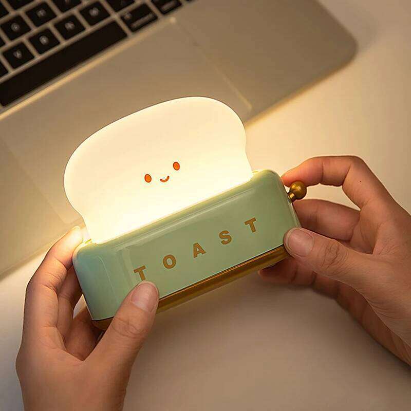 USB Rechargeable LED Bread Toast NightLight Creative Table Lamp for Bedroom Kids Room Holiday Decor Baby Gift Birthday Present Z260127