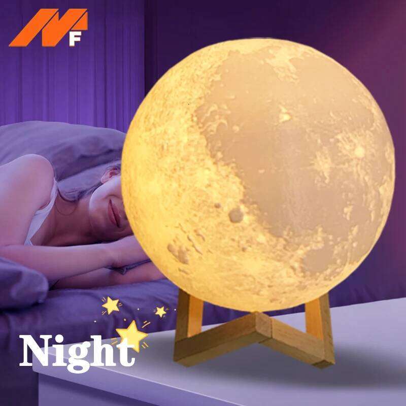 Newest 1/2/4PCS LED Light Battery Powered with Stand Starry Bedroom Decor Night Lights Kids Gift Moon Lamp Z260127