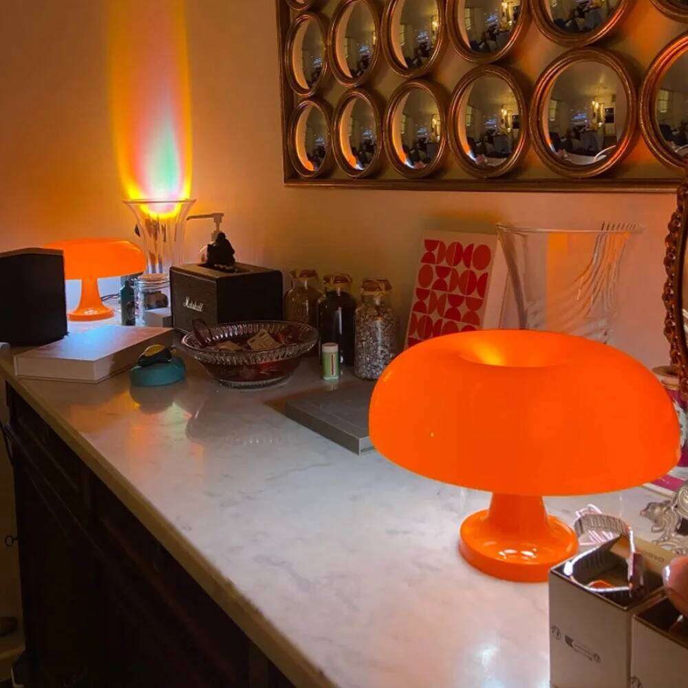 Classic Mushroom Desk Bedroom Bedside Danish Orange Decorative Modern Bauhaus Art Table Lamp Z260127