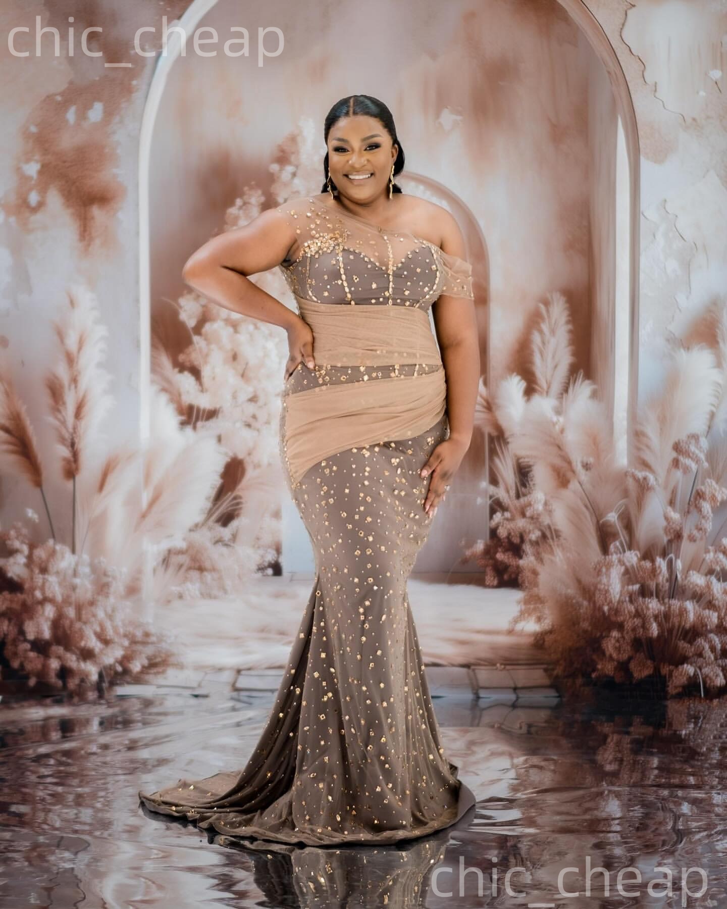 2026 Plus Size Mermaid Gray Mother Of Bride Dresses One Shoulder Crystals Evening Party Mama's Dress Vintage 50's Birthday Wedding Guest Gro