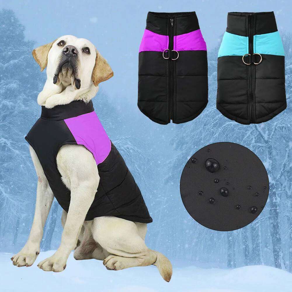 Waterproof Pet Dog Coat Vest For Small Large Dogs Winter Warm Puppy Clothes with D-ring Kitten Costume Golden Retriever Jacket XJ260127