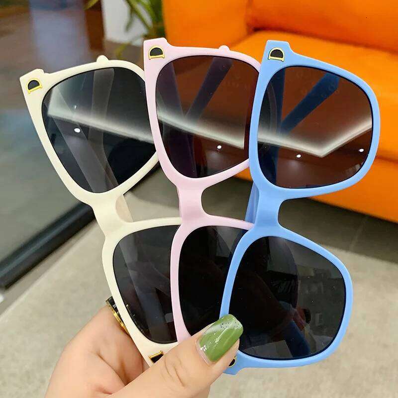New Kids Fashion Sunglasses Square Polarized Sun Silicone Flexible Children Glasses Vintage Boys Girls Shades Eyewear Z260127