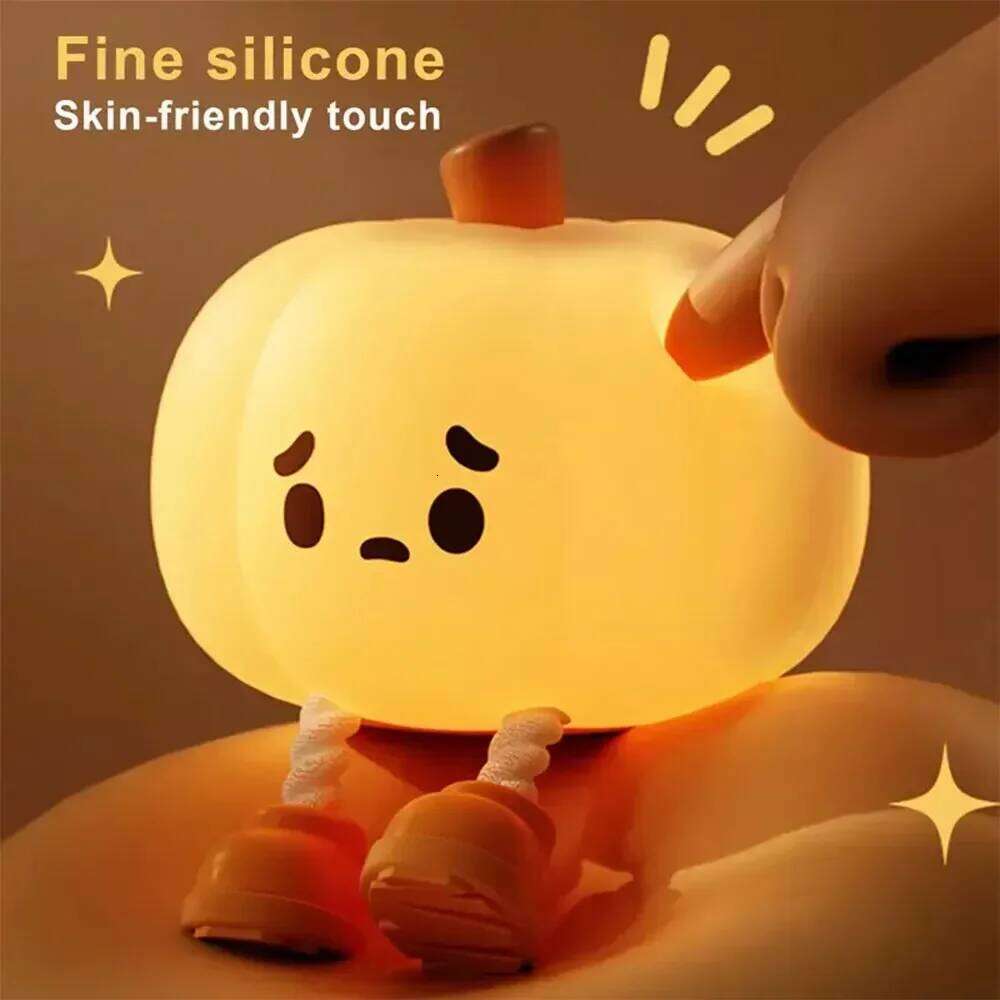 Halloween Pumpkin LED Night Light Cute Ghost Table Lamp for Kids Bedroom, Nursery, Bedside & Birthday Gift Z260127