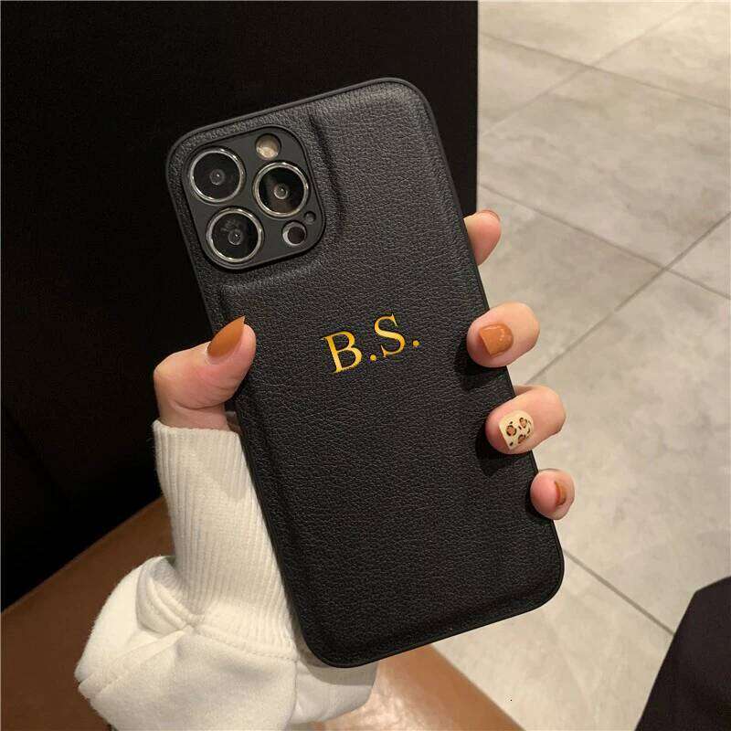 Personalized Phone Case For iPhone 17 16 15 14 13 12 11 Pro Max Plus 17Air Luxury PU Leather Customized Initials Name Gift Cover 26H0127