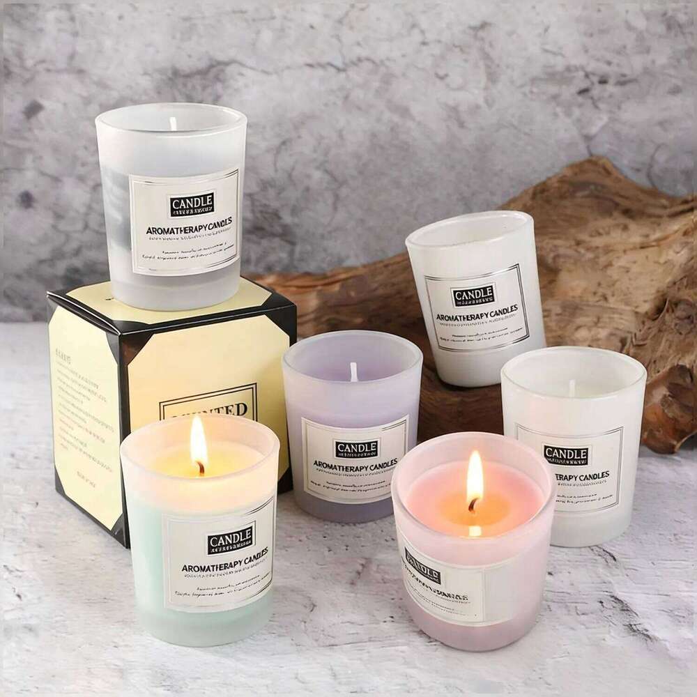 1pc Smokeless Matte White Glass Cup Candle - Long Lasting Scented Decor, Multi-Purpose Aesthetic for Home Office Y260127