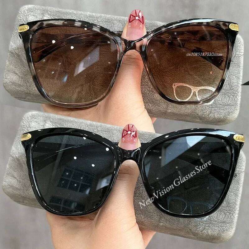 Vintage Cat Eye Goggles Sunglasses Women Fashion Oversized Men Retro Black Sun Glasses Trendy Shades Driving UV400 Eyewear Z260127