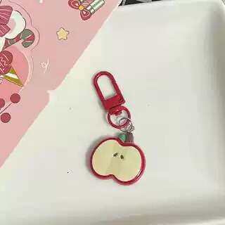 Ins Style Cute Red Apple Keychain Girly Best Friend Pendant Gift Fun Backpack Accessory S260126