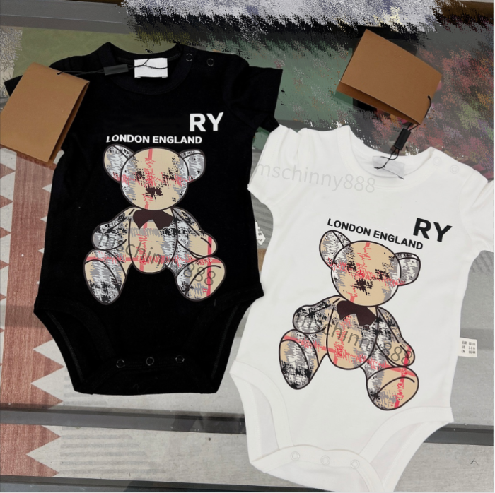 Baby Designer Clothes Rompers Cotton Newborn Short Sleeve Jumpsuits Infant Boy Girl Summer Brand Letter Print Toddler Kids Romper Clothing